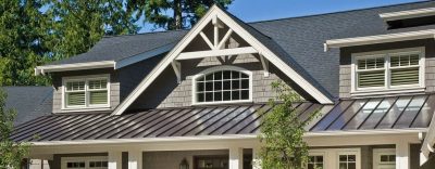 Shingle Roof with Metal Porch Roof